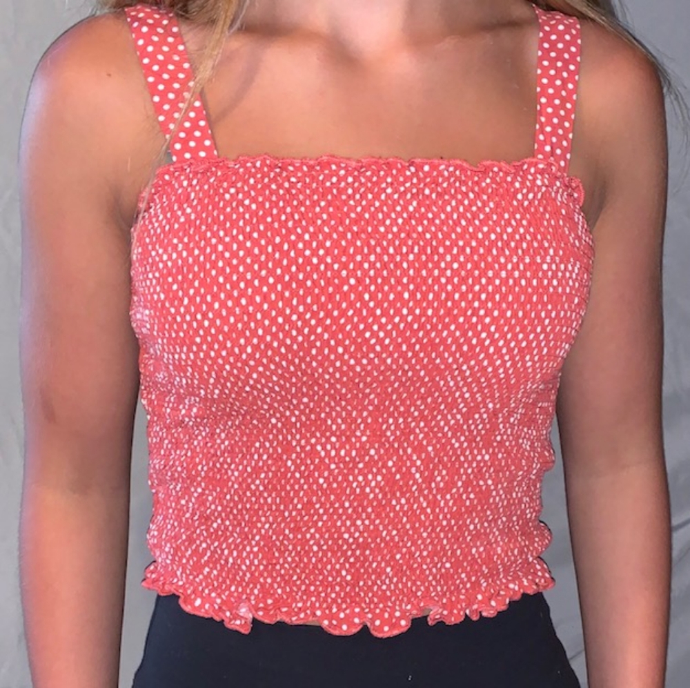 Polka dot cropped tank top